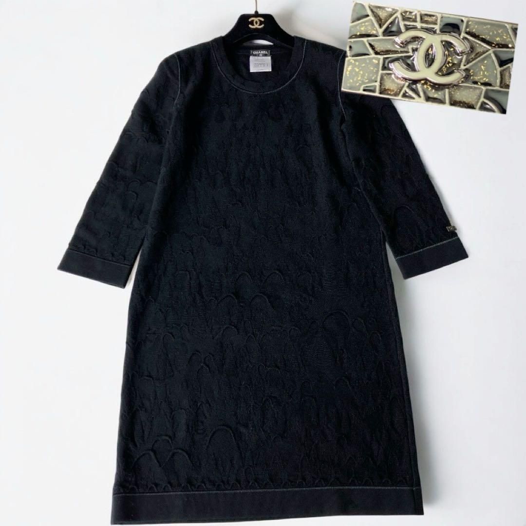 シャネル 黒 ココマークロゴ ストレッチ S〜M ドレス セレブリティ 女性