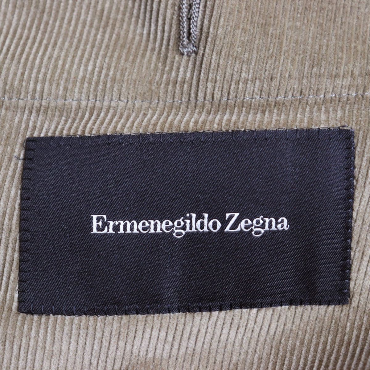 極美品●Ermenegildo Zegna エルメネジルドゼニア コーデュロイ シングルジャケット/テーラードジャケット ベージュ 46 スイス製 正規品 q03-st30301-701