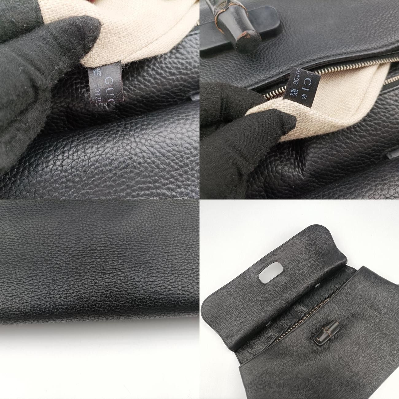 グッチGucciバンブーデイリーブラックレザー370830E017556106