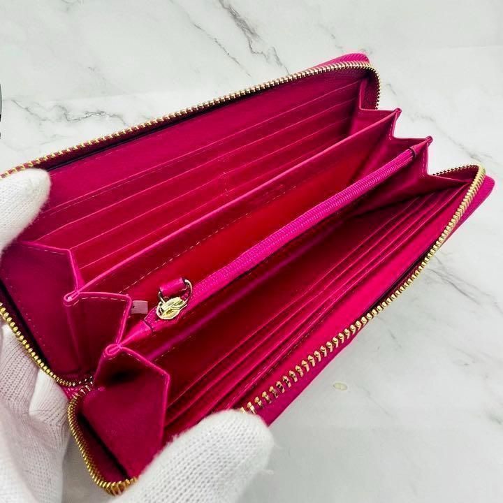 新品未使用 コーチ COACH 長財布 シグネチャー カーキピンク ダリア