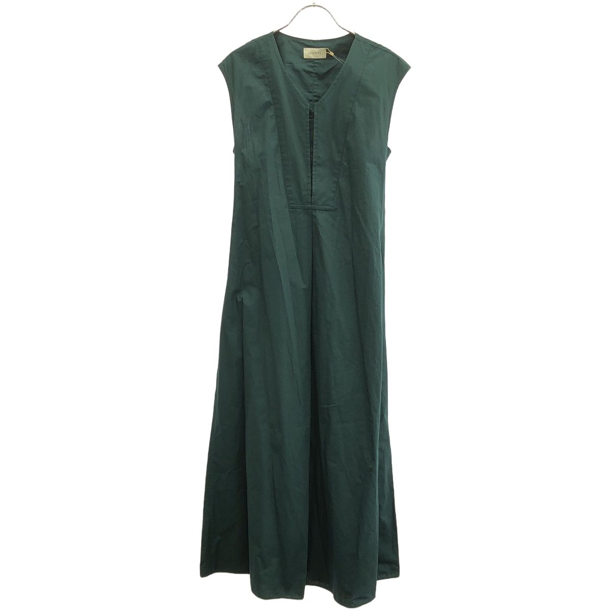 LEMAIRE ルメール 18SS ノースリーブベルテッドワンピース 64-26-0590-645 グリーン 36