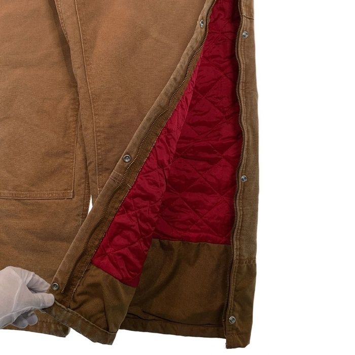 Carhartt 裏地キルティング ダブルニー ダック オーバーオール Carhartt カーハート ダック地 オーバーオール ダブルニー 裏赤