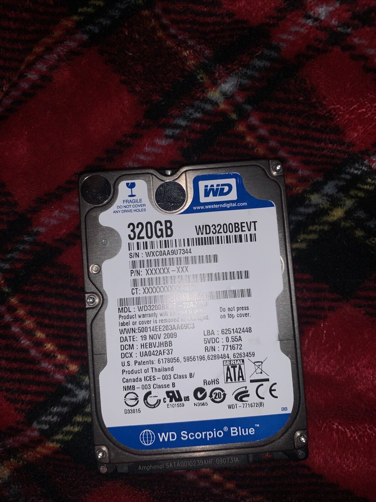 Western Digital WD3200BEVT-60A23T0 320gb 2.5 Sata Laptop Drive