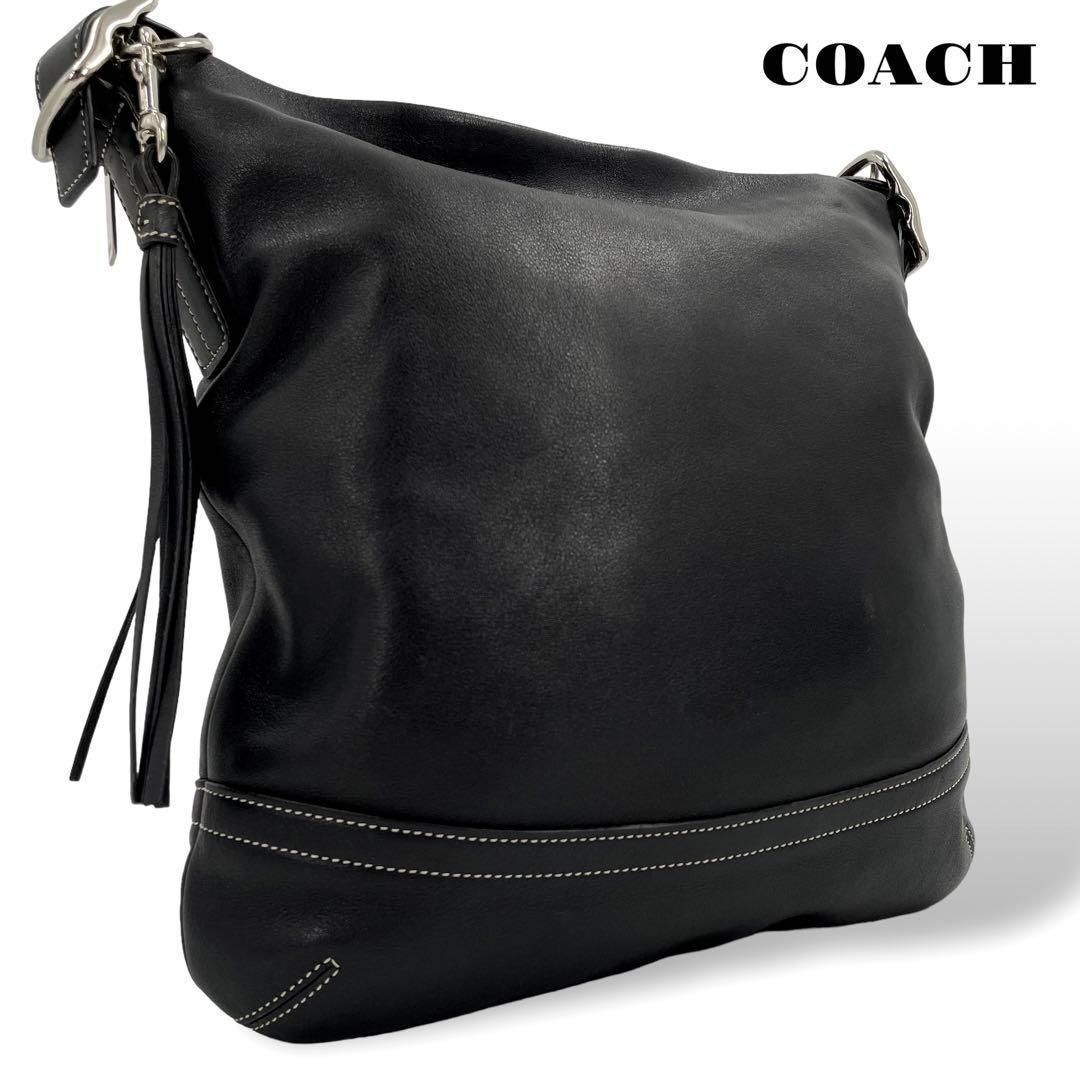 COACH コーチ ショルダーバッグ レザー 黒 ブラック【中古】ユニ 