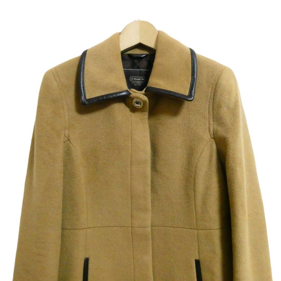美品 COACH コーチ サイズXS ステンカラーコート ロングコート 裏地