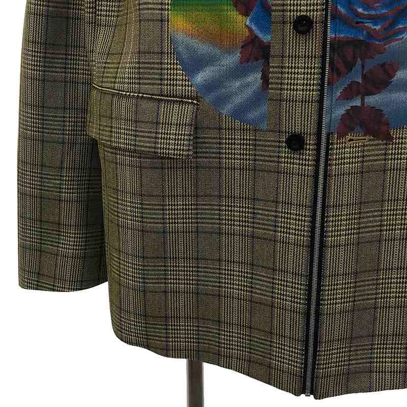 【美品】  TENDER PERSON / テンダーパーソン | ROSE AIRBRUSH TAILORED JACKET / ジップ テーラードジャケット / 総裏地 | 3 | イエロー系 | メンズ 美品】 TENDER PERSON / テンダーパーソン | ROSE AIRBRUSH TAILORED