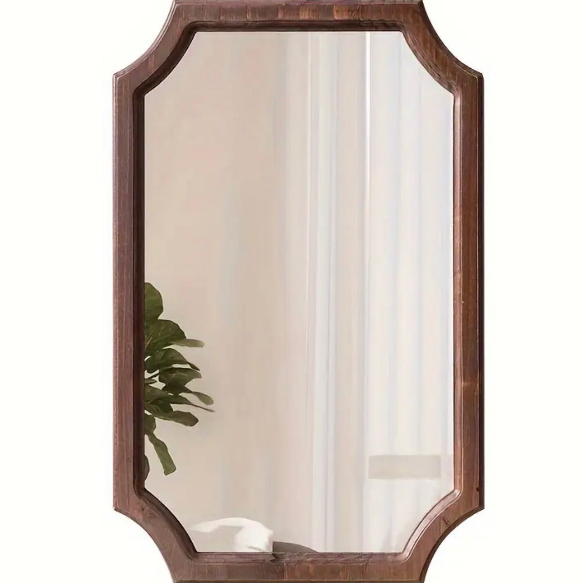 壁掛けミラー 木製フレーム 長方形 ミッドセンチュリーデザイン ヴィンテージ調 研磨仕上げ リビング バスルーム ダイニング 書斎 壁掛け鏡 モダンインテリア 室内装飾 洗練された鏡面 インテリアアクセント 多用途 自宅用 プレゼント フレーム付き