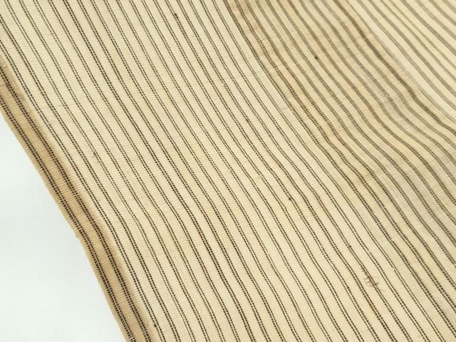 平和屋本店□極上 夏物 芭蕉布 縞 榛色地 西武百貨店扱い 手積み芭蕉糸  