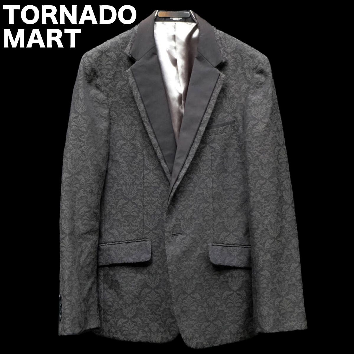 00s/y2k TORNADO MART アラベスク総柄 1Bテーラードジャケット ジャカード Lサイズ サンプル品 ゴシック トルネードマート 1釦