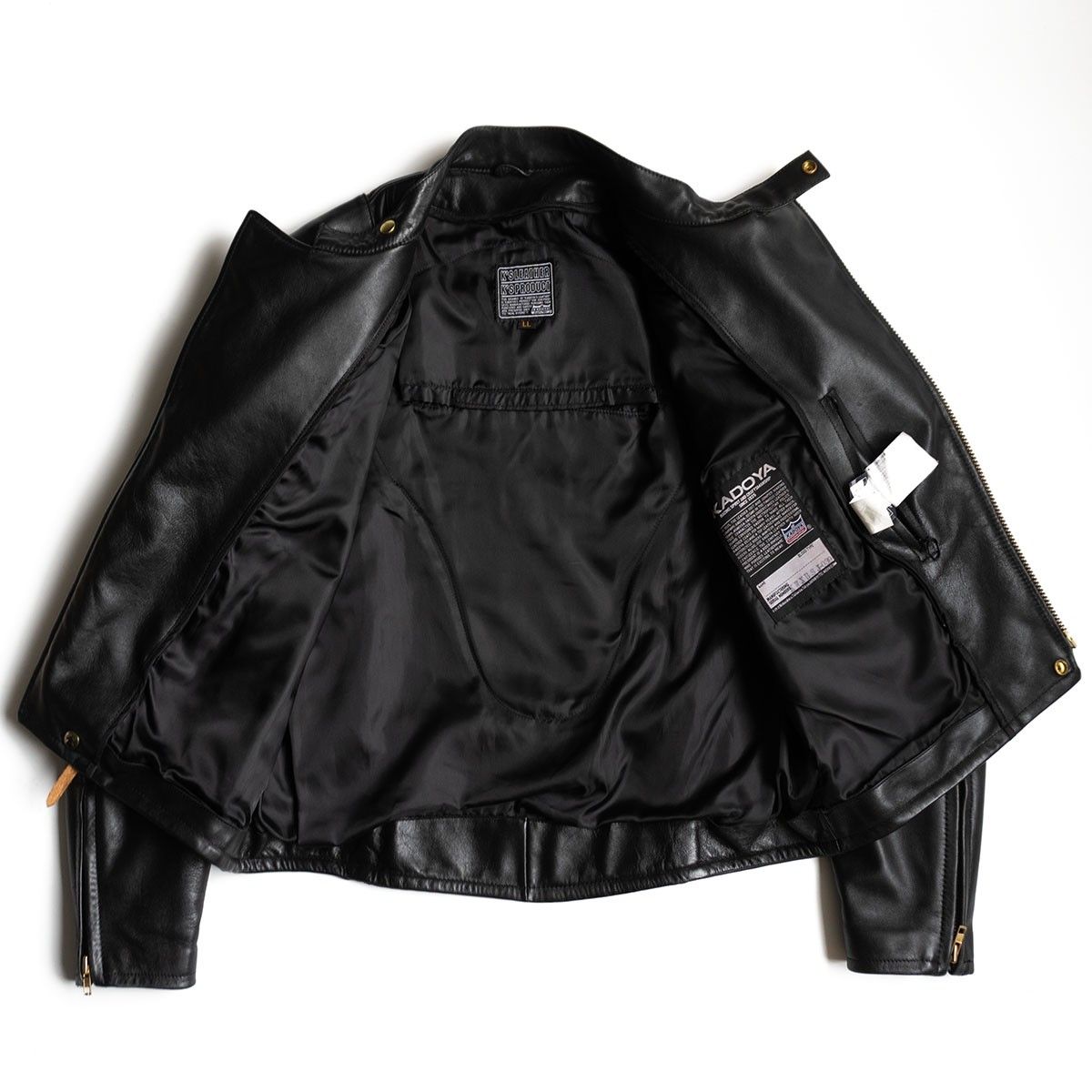 KADOYA カドヤ パテッド ライダースジャケット ブラック L 美品 BLACK STAR KADOYA HEAD FACTRY SIZE LL 中古 カドヤ