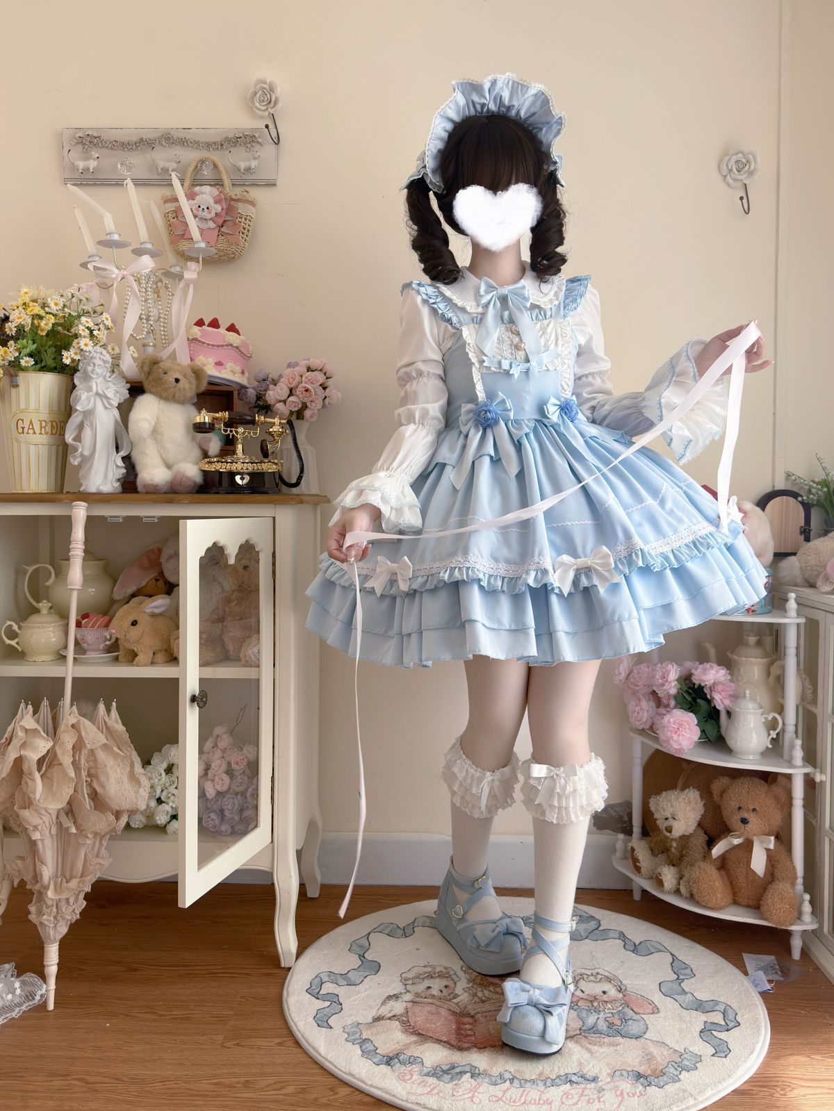 紙箱ケーキ オリジナルデザイン ロリータ洋装 甘ロリ ジャンパースカート 無地 無袖 公主風 高品質 夏のイベント