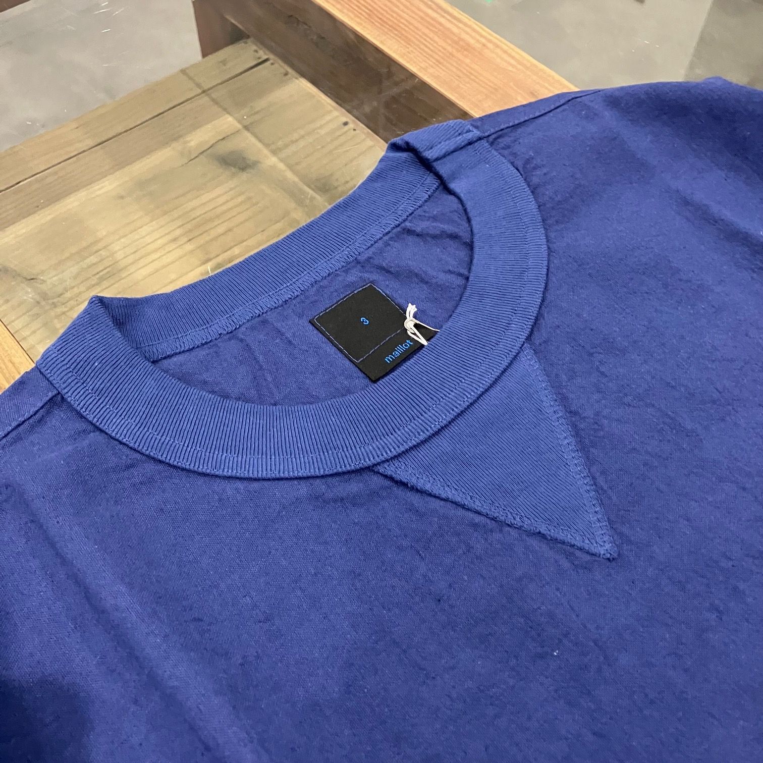 maillot /マイヨ　リネンリッチビッグスウェットシャツ maillot / linen rich big sweat shirt-Tee BLACK マイヨ シャツ