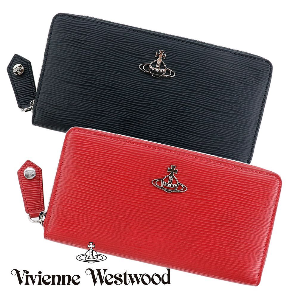 ヴィヴィアンウエストウッド 財布 長財布 ラウンドファスナー Vivienne Westwood POLLY ポリー 51050022 S000E  N404 BLACK / 51050022 S000E H401 RED 本革 - メルカリ