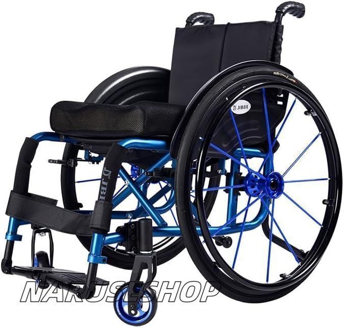 携帯用折りたたみスポーツ車椅子 高強度アルミ合金モビリティスクータースーパーライトタイヤトロリー 高齢者のためのスーパーライトタイ