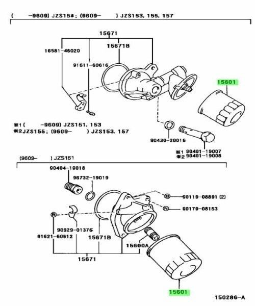トヨタ マーク2 オイル フィルタ MARK 2 Filter Oil 1988 08 - 1993 02 LX80 11B 14B 14BT 15BCNG 15BF 15BFP 15BFT 15BFTE 15BLPG 1BZFNE