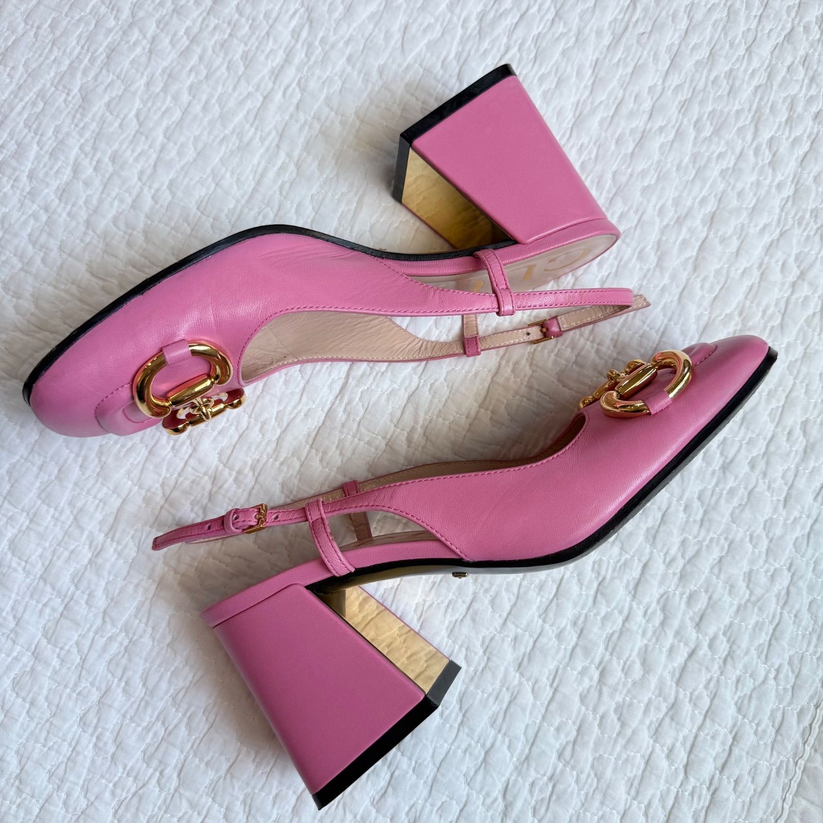 美品 希少 GUCCI グッチ ホースビットパンプス スリングバックサンダル