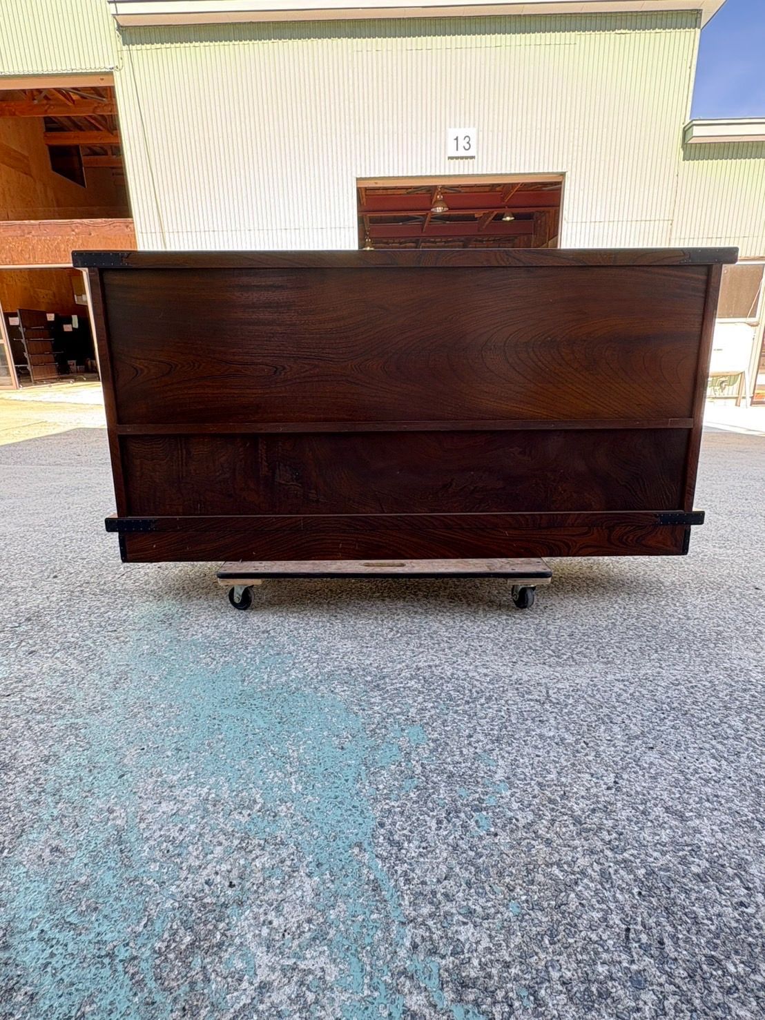 和家具 時代箪笥 水屋箪笥 飾り棚 欅調 古民具 レトロ アンティーク 幅168.5cm