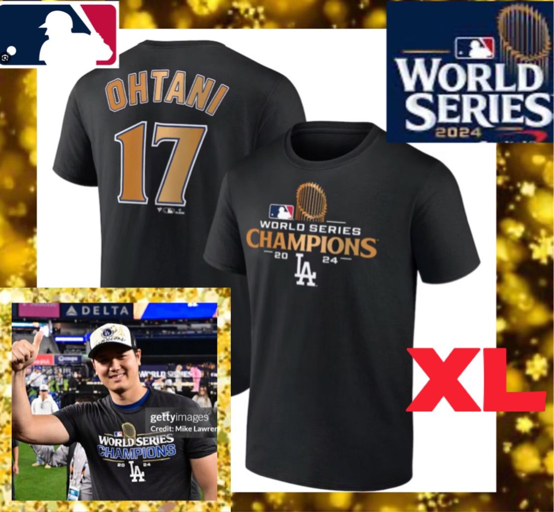 HOT，最新作 背番号バックプリント大谷翔平選手ロサンゼルス・ドジャース 2024 ワールドシリーズチャンピオン ネーム＆ナンバーTシャツ 優勝パレードデザイン 記念グッズ
