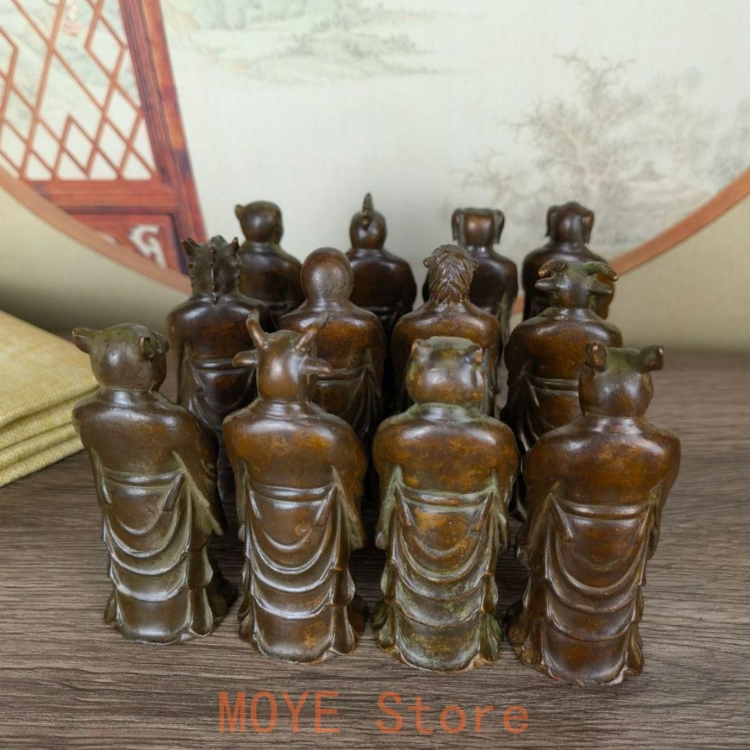 銅製 十二十二干支 茶台 玄関 博古架 装飾品 工芸品 置物 銅製 十二十二干支 茶台 玄関 博古架 装飾品 工芸品 置物 | 置物
