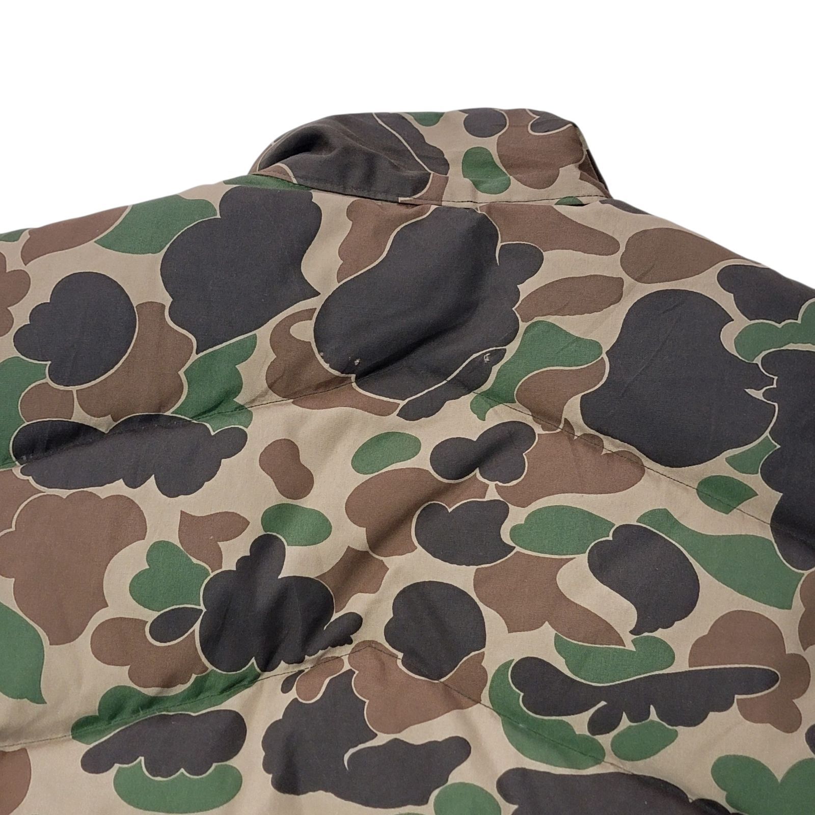 ! 80S ヴィンテージ VINTAGE キャメル CAMEL ダックハンターカモ リバーシブル L グースダウンベスト KANDAIZUMI_COM