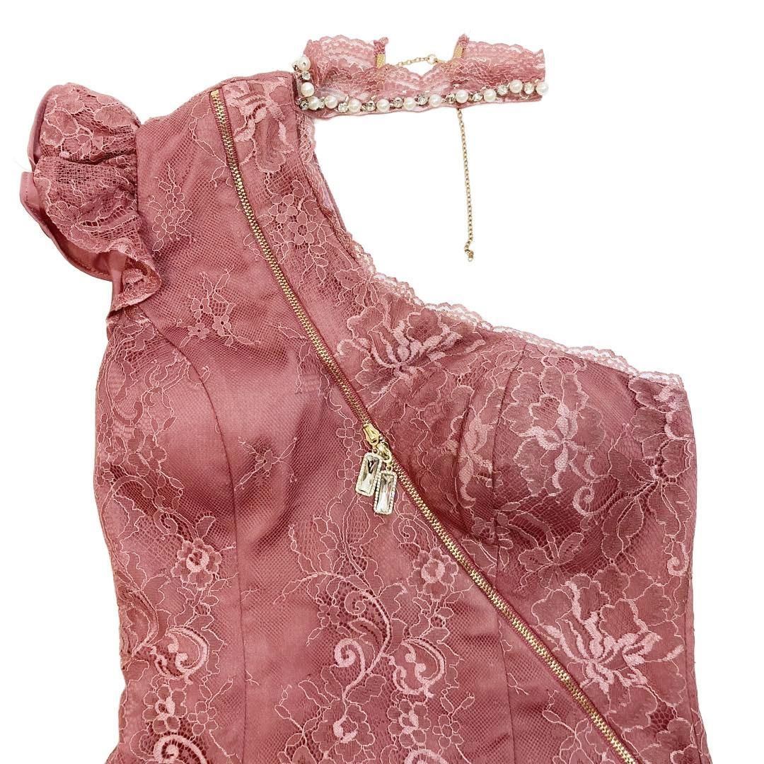 ROBE de FLEURS / ローブドフルール】レーシークリスタルジップドレス