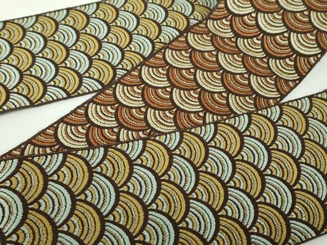 平和屋着物●男性 本場筑前博多織 両面 角帯 青海波 正絹 ♥ DAAY1023ps