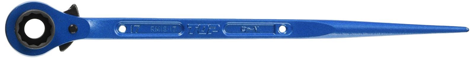 【在庫処分】ロングソケットラチェットレンチ 13x17 シノ 鍛造品 (TOP) ブルー 足場 住宅 鳶道具 トップ工業 RM-13x17L 燕三条 日本製