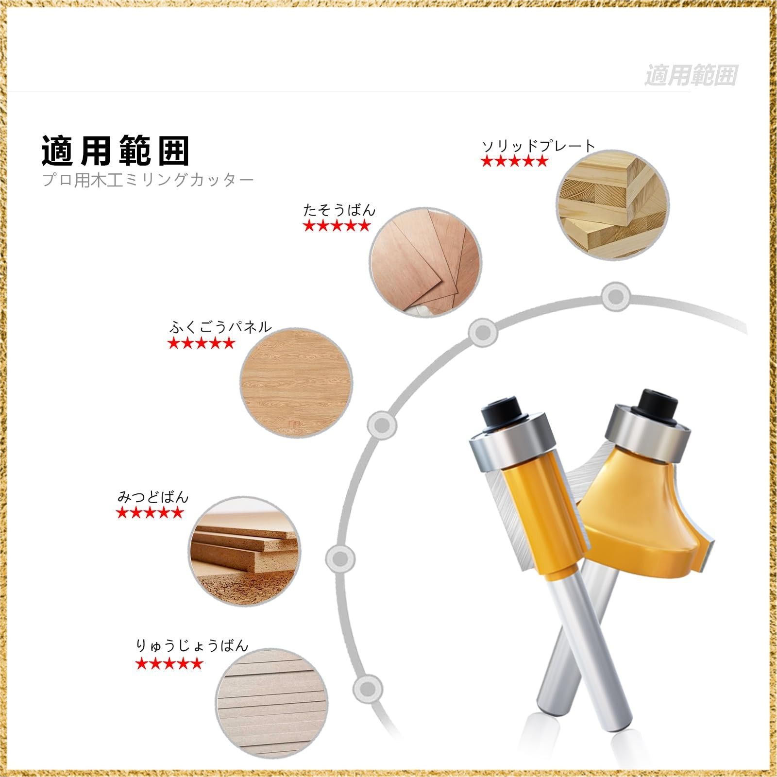 送料無料15本組 CSOOM プロ木工トリマービットセット 超硬ルーターセット 15本組 軸径6mm木工工具のルータビットセット 木製収納ボックス付き