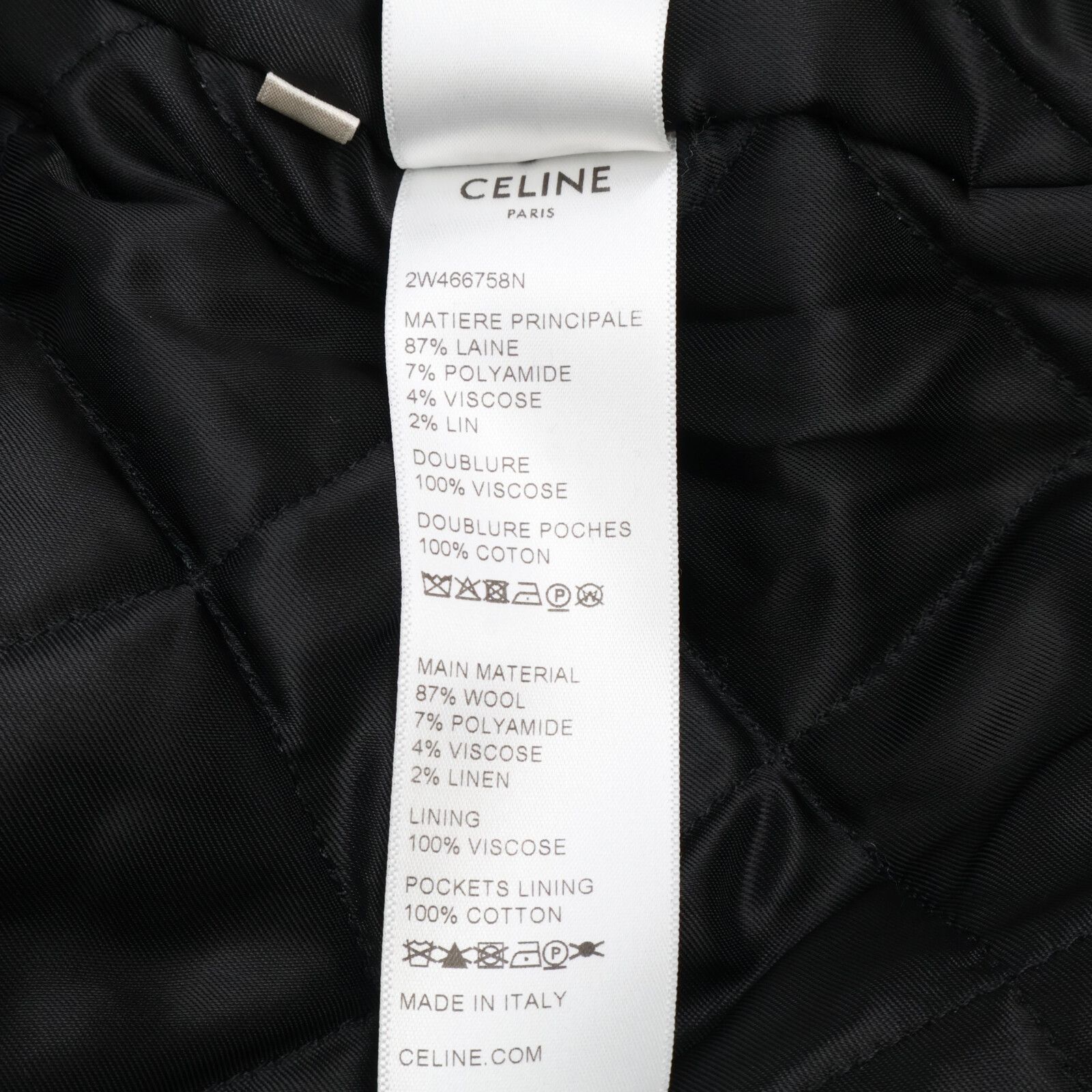 CELINE セリーヌ ﾌﾞﾗｳﾝ ﾁｪｯｸ柄 2W466758N 中綿ﾗｲﾅｰ ｼﾞｬｹｯﾄ 34 - メルカリ 