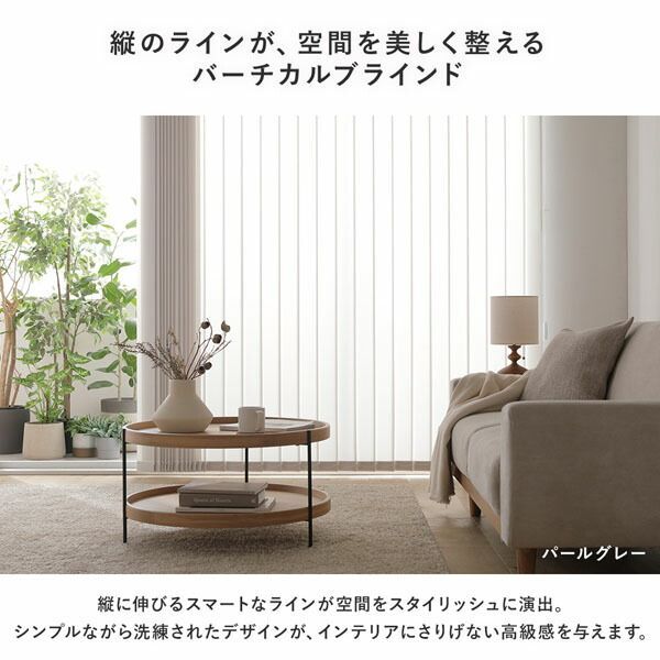 バーチカルブラインド 幅220×丈200cm プラチナグレー 左操作 縦型 ブラインド カーテンレール金具付き 洗濯可 受注生産 NEXPOTALLINN_EU