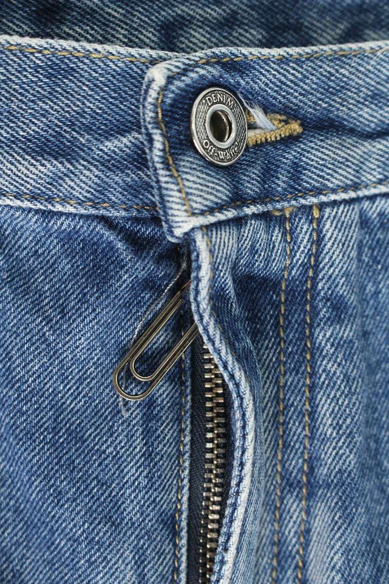 オフホワイト 21AW OMYA102F21DEN007 バックバイアスプリントデニム  