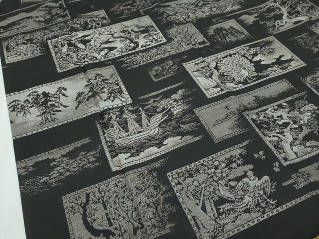 平和屋着物○本場大島紬 白大島 楓文 恵大島紬織物謹製 証紙付き