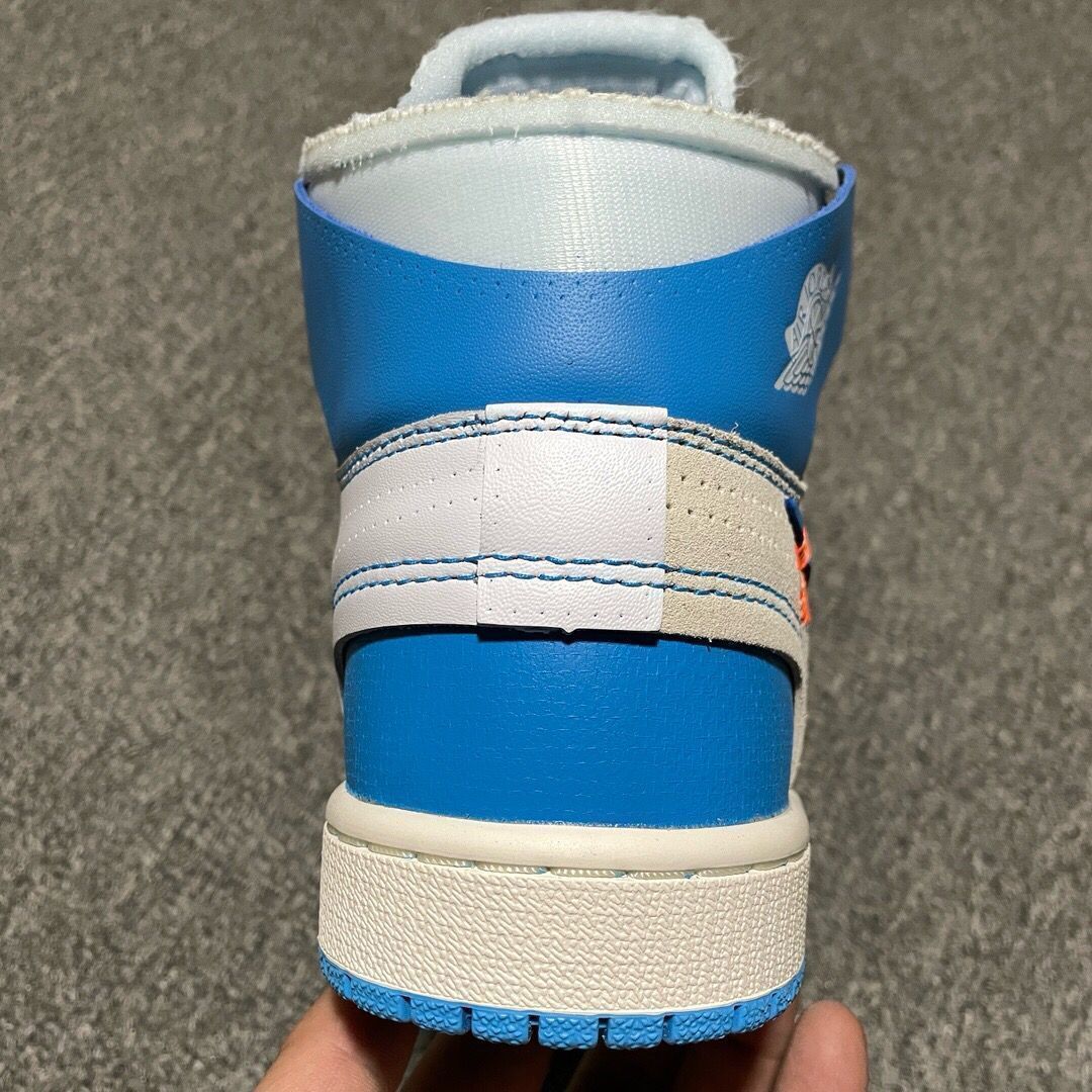 NIKE AIR JORDAN 1 ×OFF-WHITE　HIGH UNC "WHITE/DARK POWDER BLUE" 　ナイキ エアジョーダン1 ×オフ　ホワイトハイ UNC "ホワイト/ダーク パウダー ブルー"