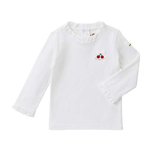 アイボリー_100 [ミキハウス ホットビスケッツ] フライス素材 フリル 長袖 Tシャツ アイボリー 100cm 71-5203-385