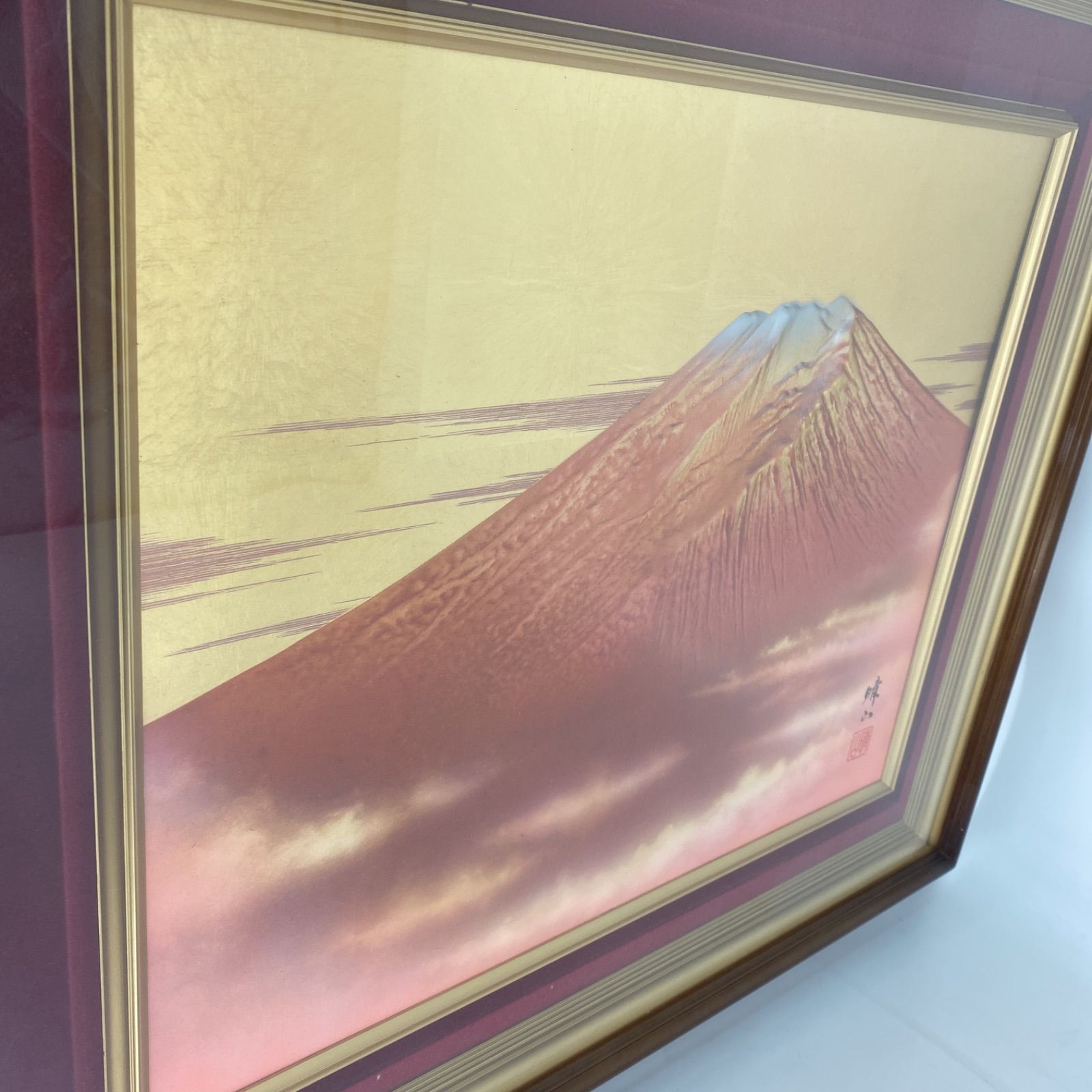 赤富士 立体 晴山 美術品 彫金画 壁掛け 縁起物 額 - メルカリ