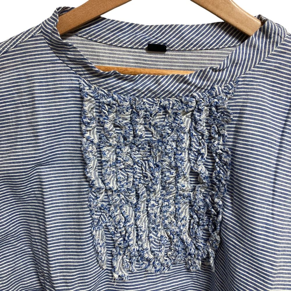 美品 45R フォーティファイブアール ヒッコリーのフリルTシャツ  