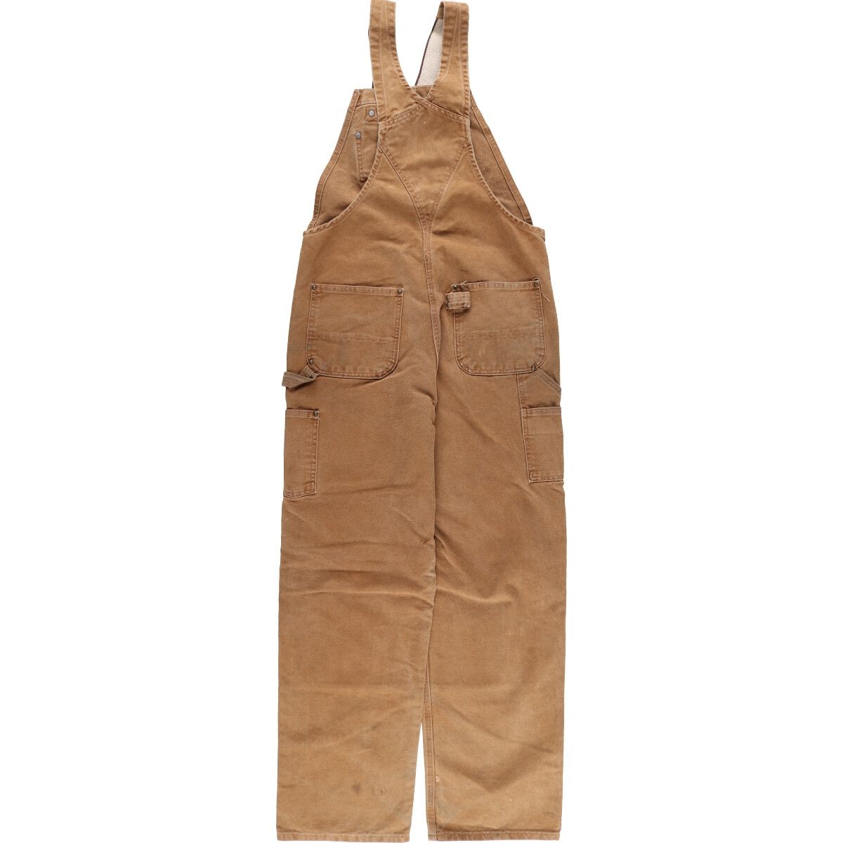 ダブルニー ダック Carhartt カーハート オーバーオール USA 古着 90's Carhartt ブラウンダックオーバーオール 