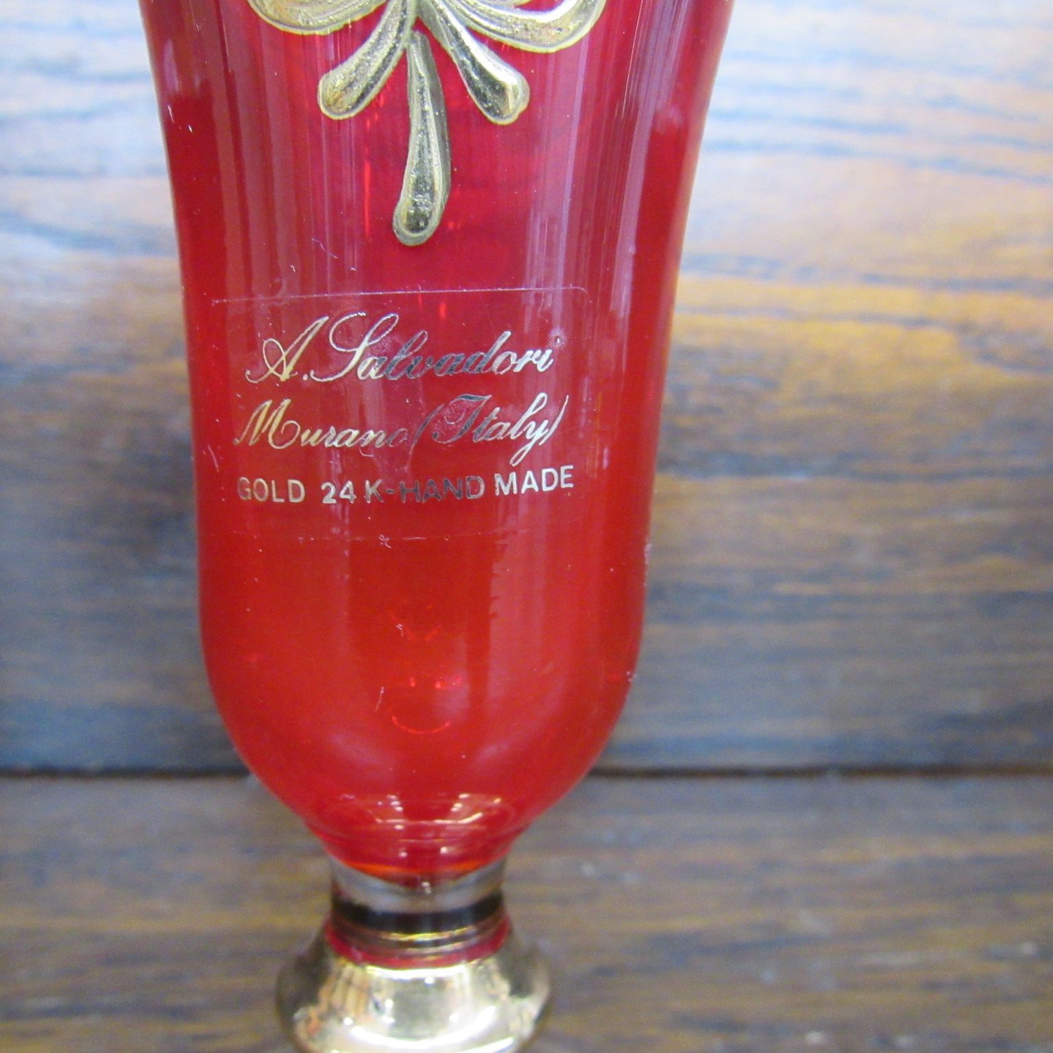 未使用品 ベネチアングラス ガラス ムラーノ イタリア製 花瓶 GOLD24K