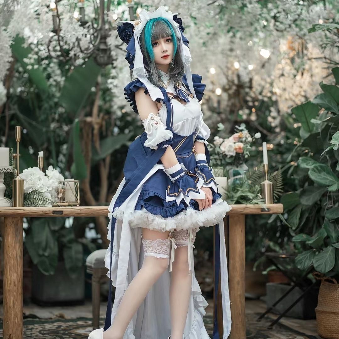新品未使用 アズールレーン チェシャー コスプレ衣装 猫耳メイド フル 