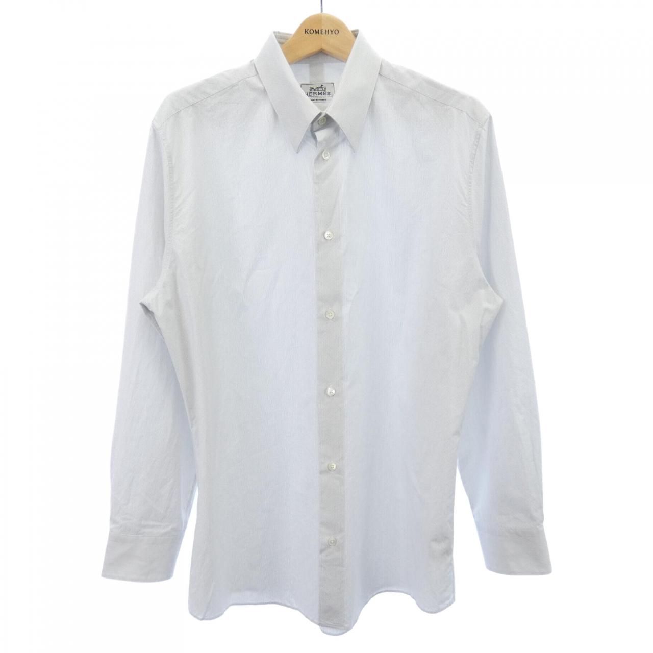 HERMES エルメス セリエボタン 無地ブラック 長袖シャツ HERMES エルメス セリエボタン 無地ブラック 長袖シャツ