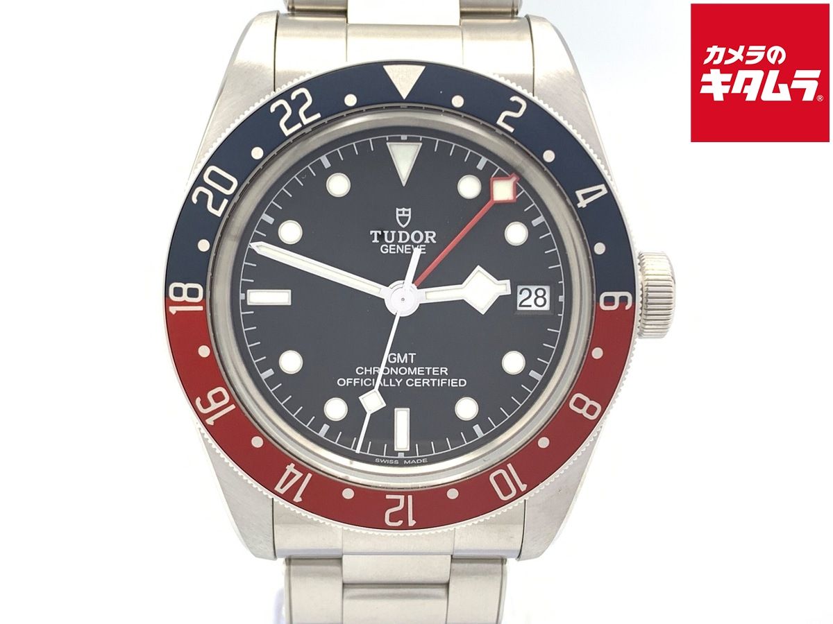チューダー ブラックベイ GMT ブラック 79830RB ステンレススティール ブルー|レッドベゼル SSブレス