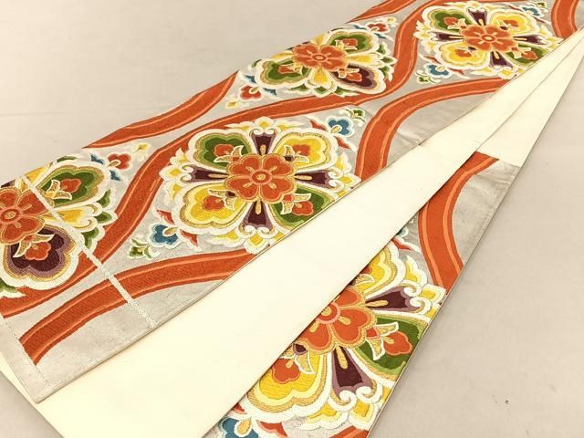 正絹 ✿唐織 金糸 六通柄 袋帯 コレクション 袋帯 正絹 優しい色味