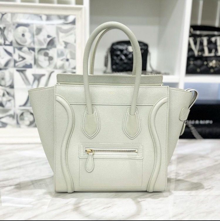 セリーヌ ラゲージ マイクロ レザー ハンドバッグ ミントグリーン 2020年