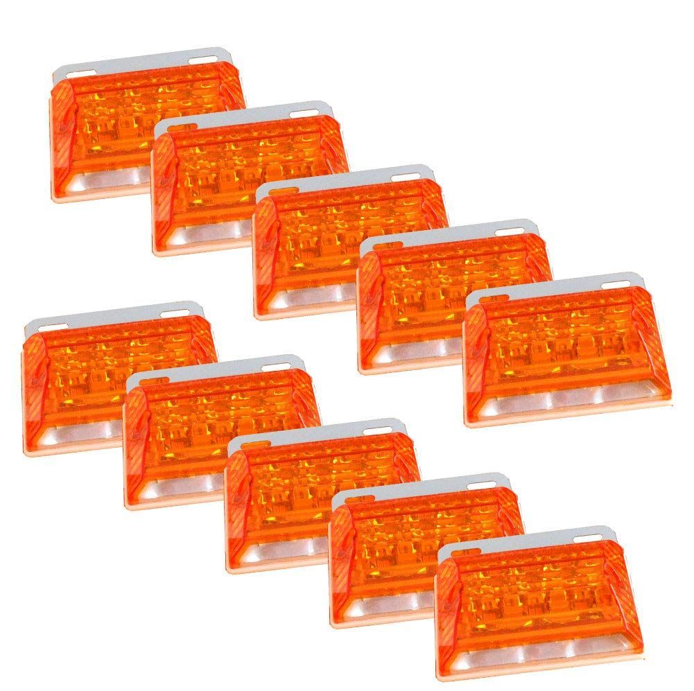 LED サイドマーカー 角型 6個 : 034_赤 Color:黄 10個セット MORYTRADE LED サイドマーカー 12V マーカーランプ 角型 ダウンライト 軽トラ 黄 10個セット