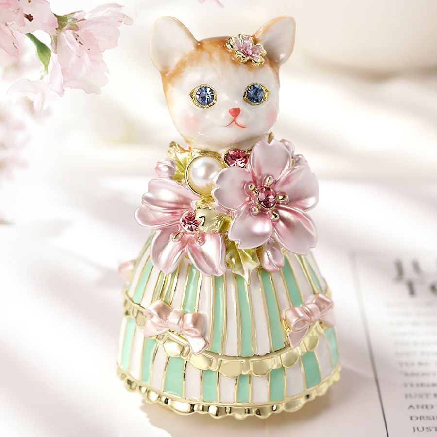 EX616 ルル・キャンディ(桜) サクラ 猫 ネコ 招き猫 ジュエリー