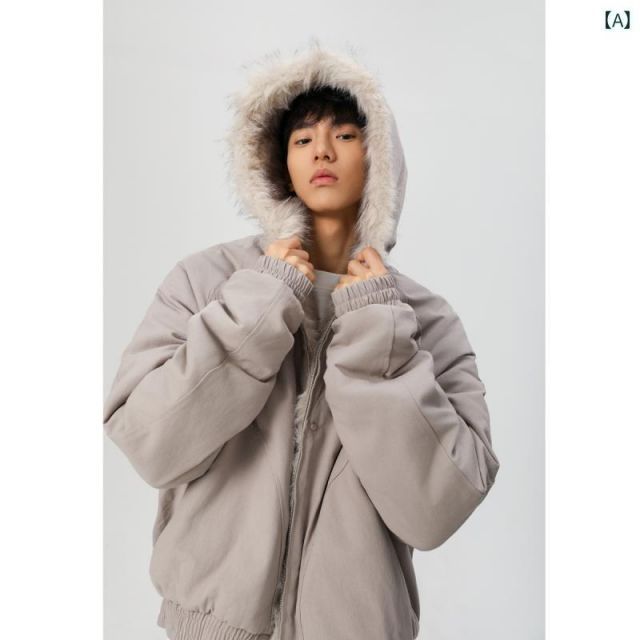 春 コーデ メンズ 用 服 シンプル ファッション オシャレ 大人 かっこいい 大きいサイズ ストリート 紳士服 綿 ジャケット アメリカン クリーン フィット ファー コート