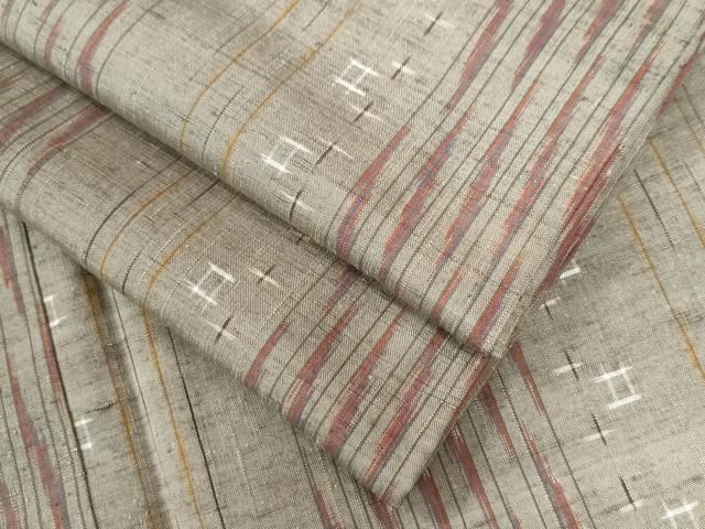 平和屋着物●上質な紬　吉祥間道　正絹　逸品　CAAU2748yc 平和屋着物○上質な紬 吉祥間道 正絹 逸品 CAAU2748yc