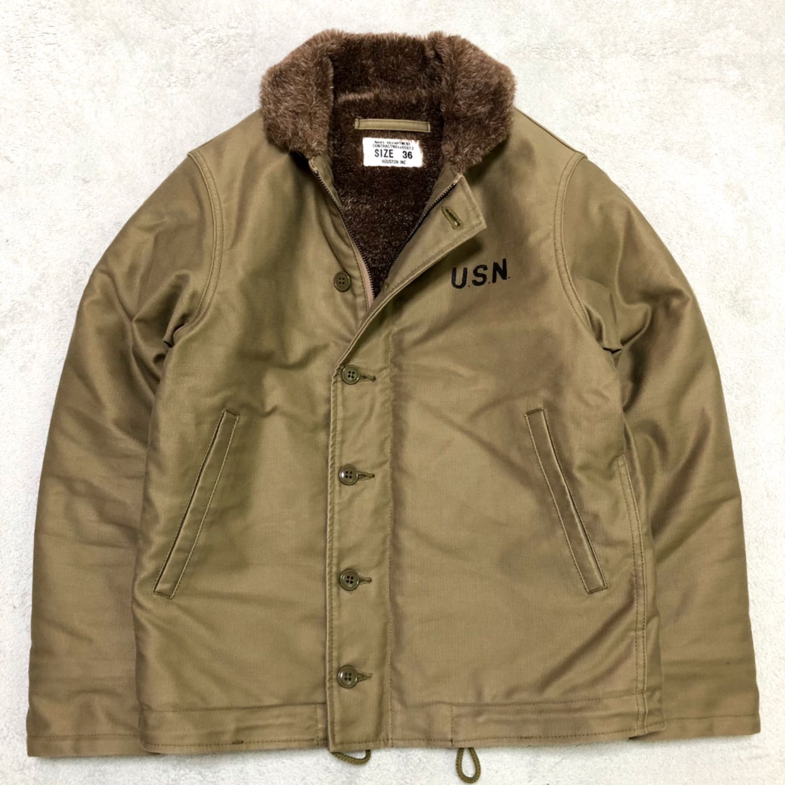 【ヴィンテージ】 80s ヒューストン N-1 デッキジャケット IDEAL HOUSTON ヒューストン N-1 デッキジャケット ヴィンテージ加工