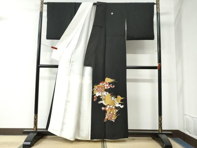 平和屋着物●豪華黒留袖　唐獅子　金彩　正絹　逸品　CAAW8353yc 平和屋着物○豪華黒留袖 唐獅子 金彩 正絹 逸品 CAAW8353yc 【楽天市場