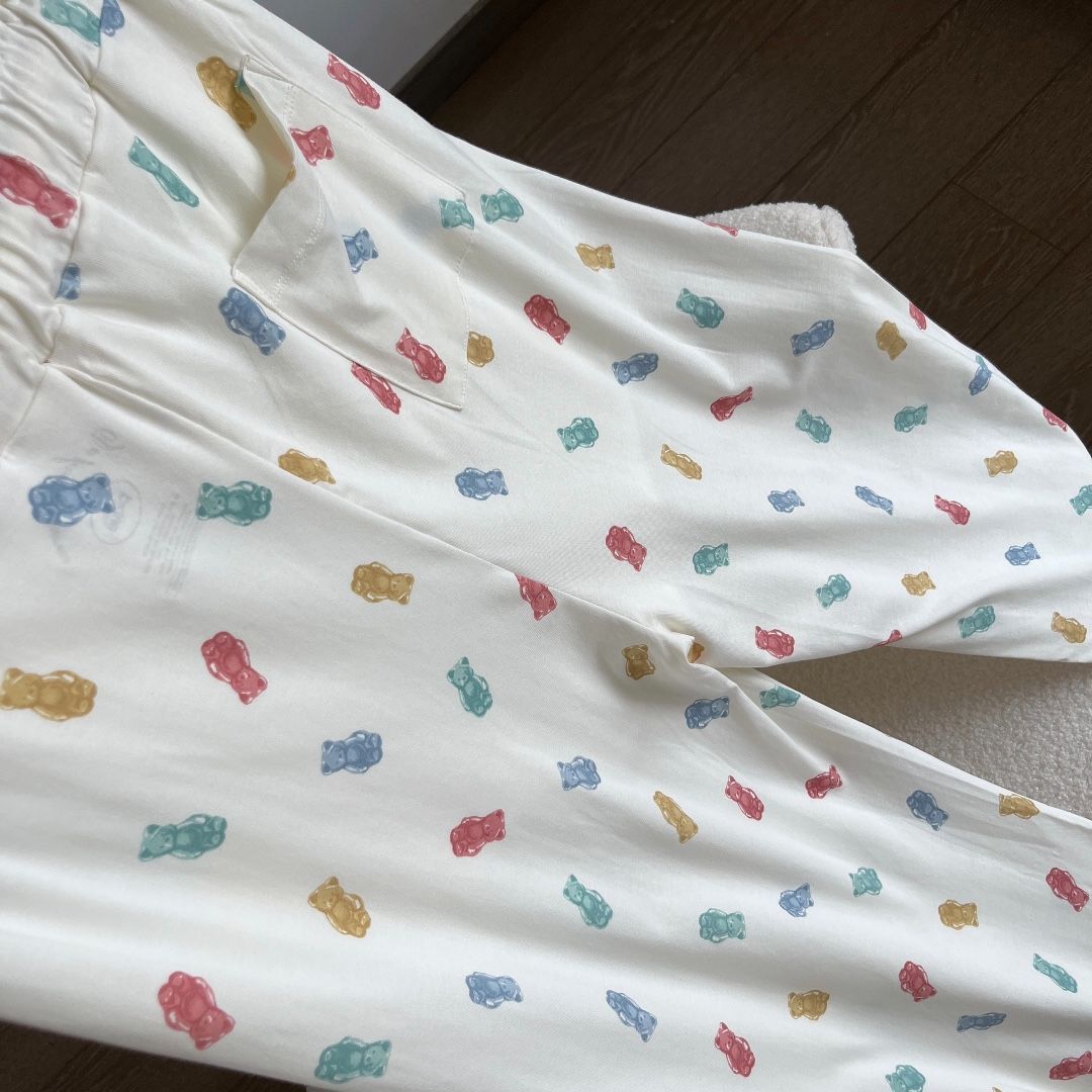 pique チューイーベアワンポイントTシャツ＆ロングパンツSET